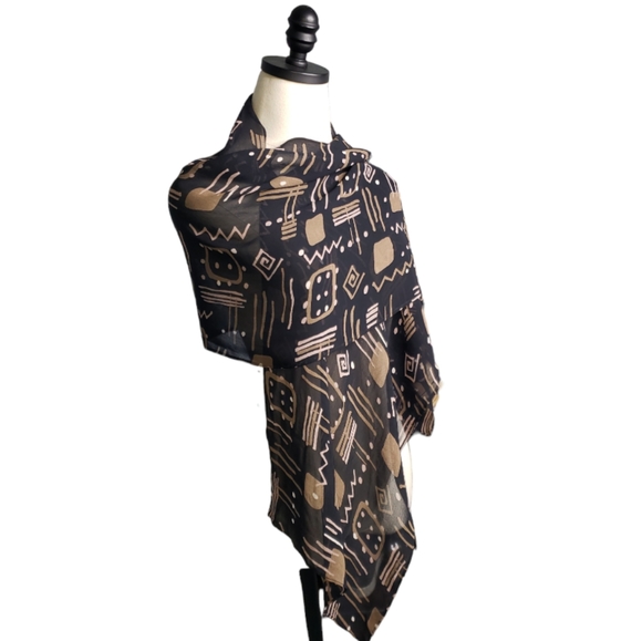 Chico's Long Primative Geometric Rayon Boho Academia Scarf Bundle For Discount - Picture 7 of 7